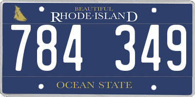 RI license plate 784349