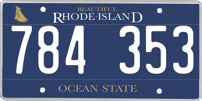 RI license plate 784353
