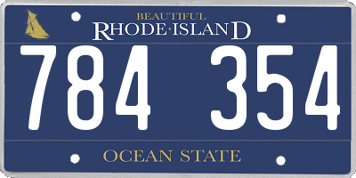 RI license plate 784354