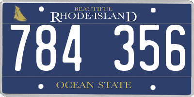 RI license plate 784356