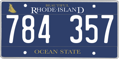 RI license plate 784357