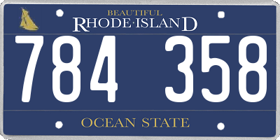 RI license plate 784358