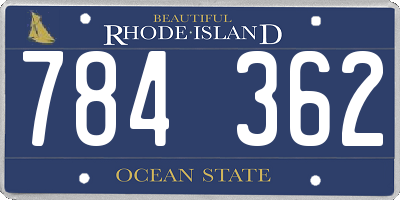 RI license plate 784362