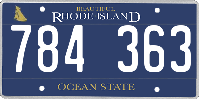 RI license plate 784363