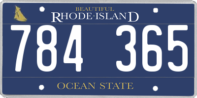RI license plate 784365