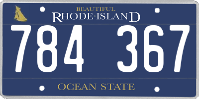RI license plate 784367