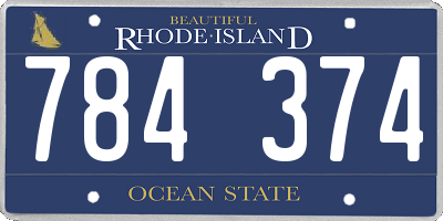 RI license plate 784374