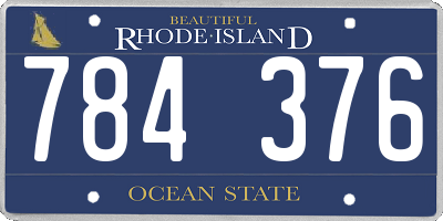 RI license plate 784376
