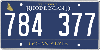 RI license plate 784377
