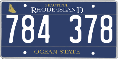 RI license plate 784378