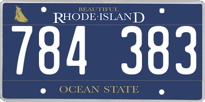 RI license plate 784383
