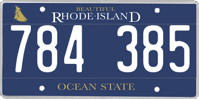 RI license plate 784385