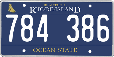 RI license plate 784386