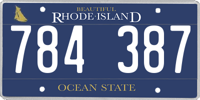 RI license plate 784387