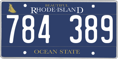 RI license plate 784389