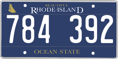 RI license plate 784392