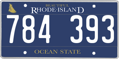RI license plate 784393