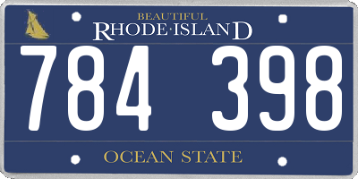 RI license plate 784398