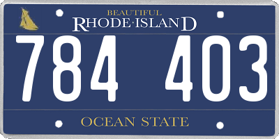 RI license plate 784403