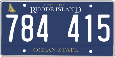 RI license plate 784415