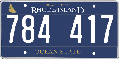 RI license plate 784417