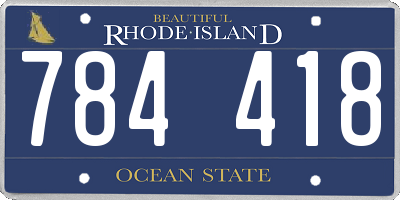 RI license plate 784418
