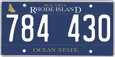 RI license plate 784430
