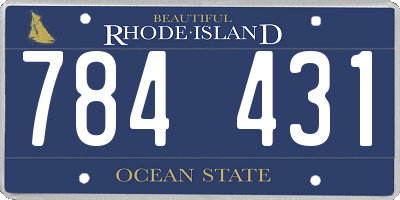 RI license plate 784431