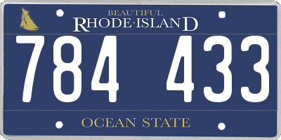 RI license plate 784433