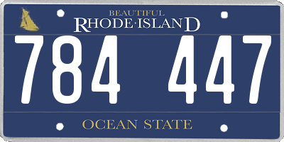 RI license plate 784447