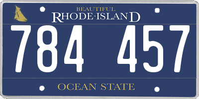 RI license plate 784457