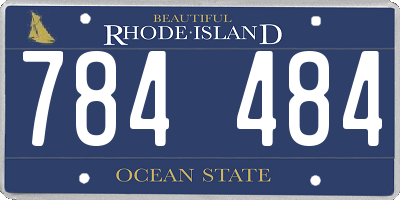 RI license plate 784484