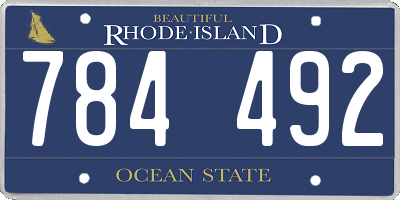 RI license plate 784492