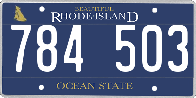 RI license plate 784503