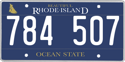 RI license plate 784507