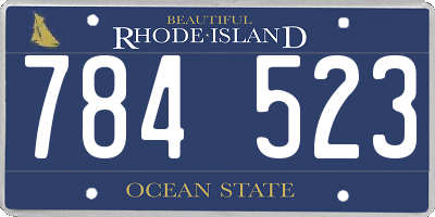 RI license plate 784523