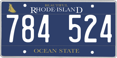 RI license plate 784524