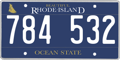 RI license plate 784532