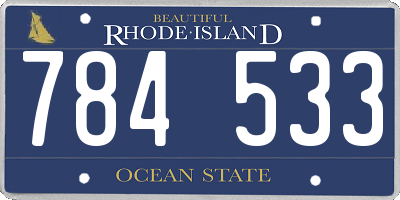 RI license plate 784533