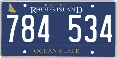 RI license plate 784534