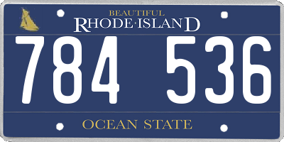 RI license plate 784536
