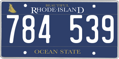RI license plate 784539
