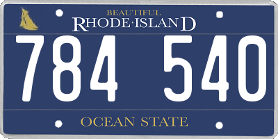 RI license plate 784540