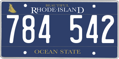 RI license plate 784542