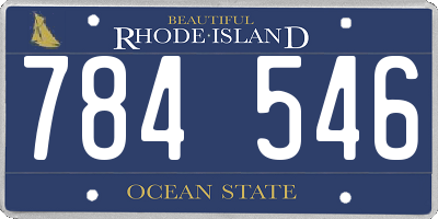 RI license plate 784546