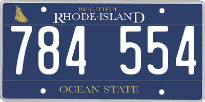 RI license plate 784554