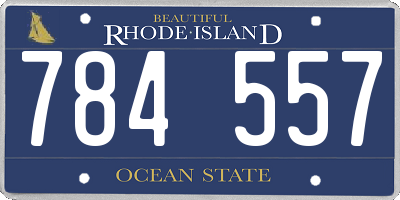 RI license plate 784557