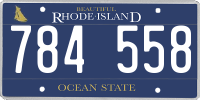 RI license plate 784558