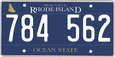 RI license plate 784562