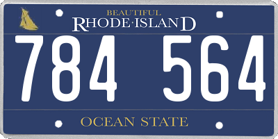 RI license plate 784564